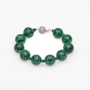 malachite zirconium stainless steel bracelet
