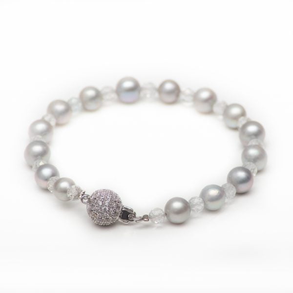 serenity quartz pearls and topaz bracelet