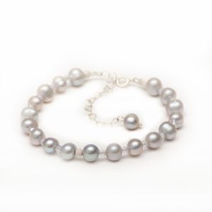 serenity quartz gray pearls with swarovski crystals