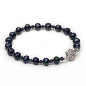 serenity quartz pearls with sapphire