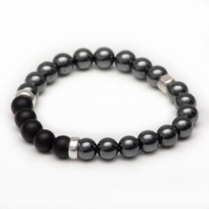 dark elegance hematite and onyx bracelet serenity quartz
