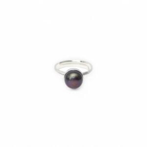 little black pearl ring serenity quartz