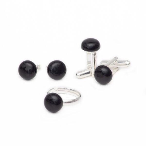 mysterious couple onyx set buttons earrings ring serenity quartz