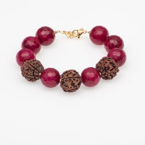 burgundy jade and rudraksha bracelet