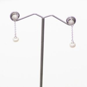 sweet white pearl earrings serenity quartz